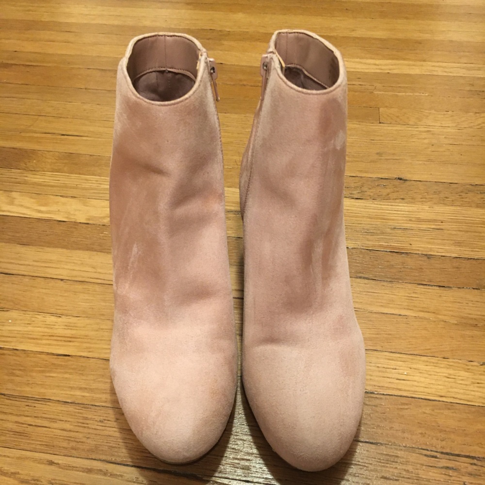 Pink suede booties-Aldo